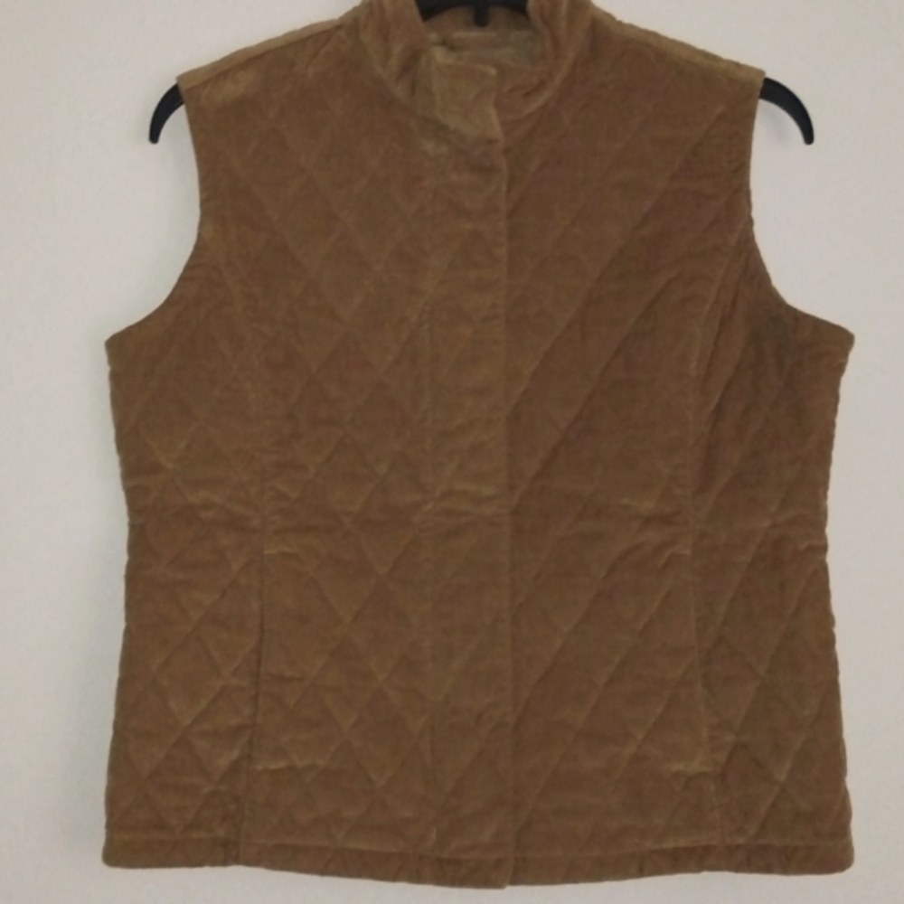 Eddie Bauer Quilted Corduroy Vest L